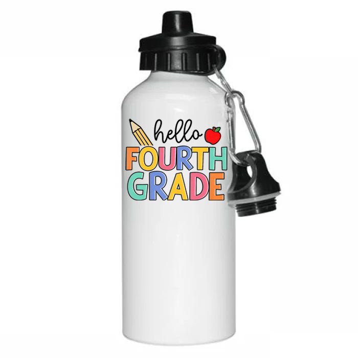 Hello Fourth Grade Team 4th Grade Back To School Teacher Aluminum Water Bottle