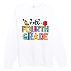 Hello Fourth Grade Team 4th Grade Back To School Teacher Premium Crewneck Sweatshirt