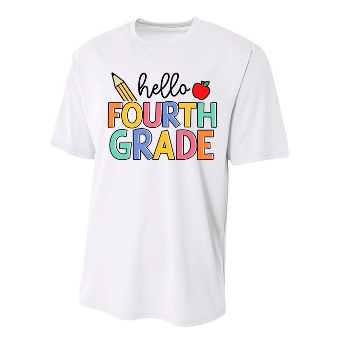 Hello Fourth Grade Team 4th Grade Back To School Teacher Performance Sprint T-Shirt