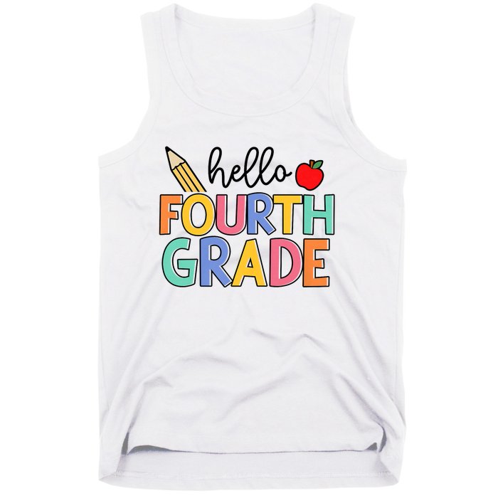 Hello Fourth Grade Team 4th Grade Back To School Teacher Tank Top