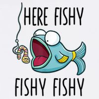 Here Fishy Girl Cute Fish Funny Fishing Gift Tall T-Shirt