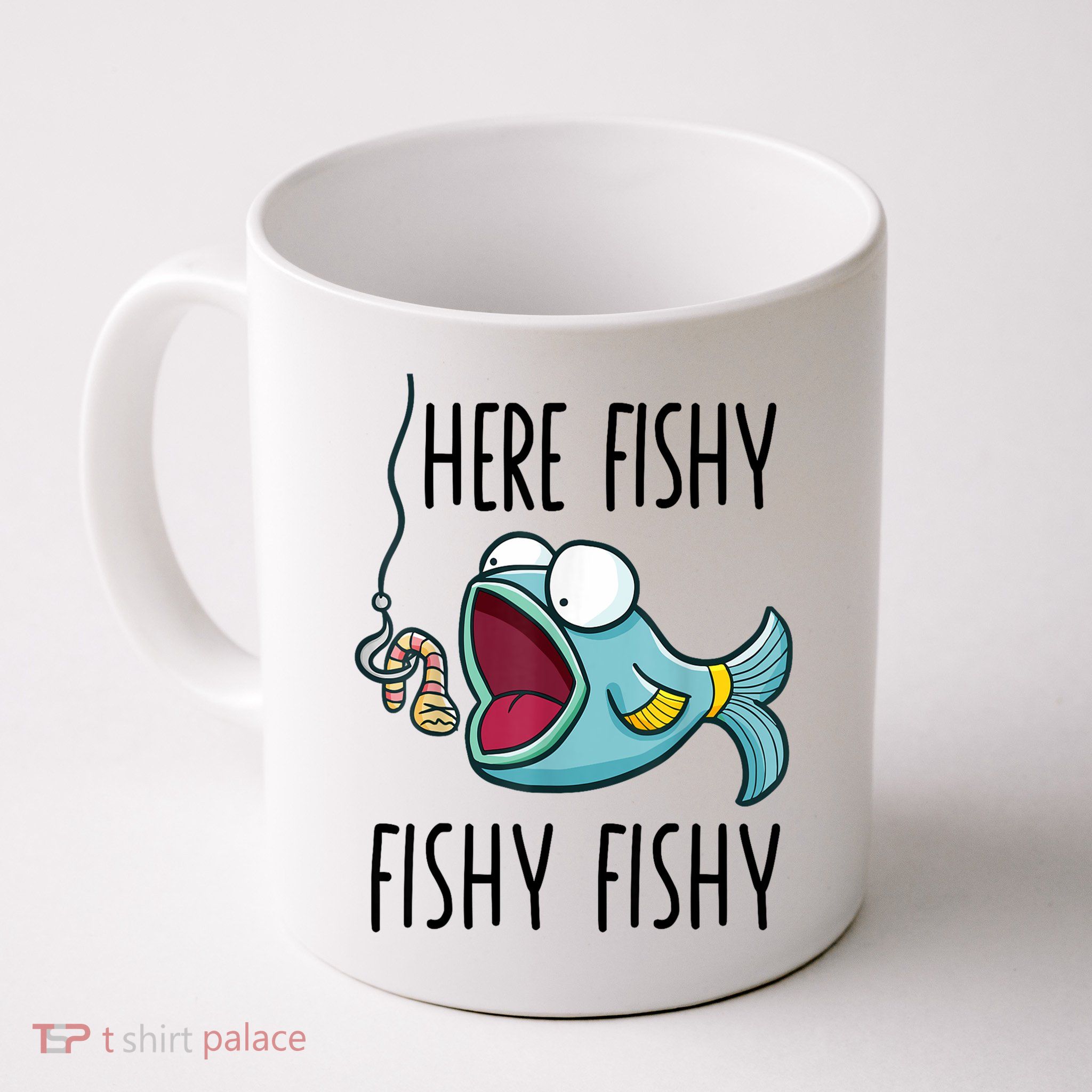 Here Fishy Girl Cute Fish Funny Fishing Gift Mug