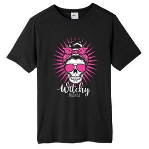 Halloween Funny Gift Witchy Mama Halloween Skull Witch Mom Funny Gift Tall Fusion ChromaSoft Performance T-Shirt