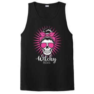 Halloween Funny Gift Witchy Mama Halloween Skull Witch Mom Funny Gift PosiCharge Competitor Tank