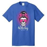 Halloween Funny Gift Witchy Mama Halloween Skull Witch Mom Funny Gift Tall T-Shirt