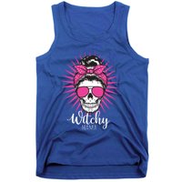 Halloween Funny Gift Witchy Mama Halloween Skull Witch Mom Funny Gift Tank Top