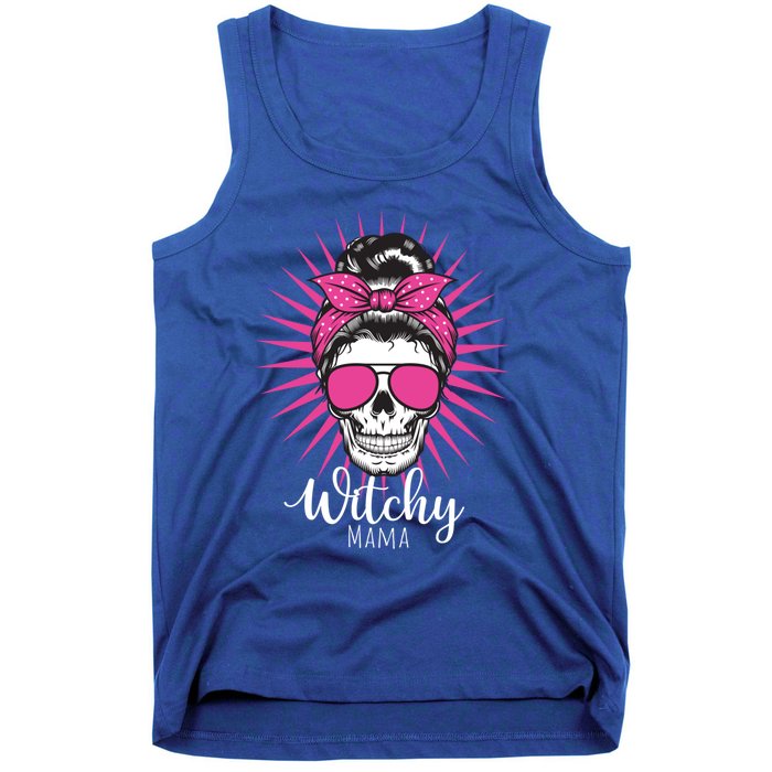 Halloween Funny Gift Witchy Mama Halloween Skull Witch Mom Funny Gift Tank Top