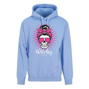 Halloween Funny Gift Witchy Mama Halloween Skull Witch Mom Funny Gift Unisex Surf Hoodie