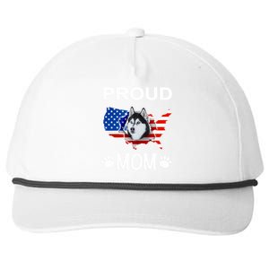 Husky Funny Gift Husky Dog Husky Proud Patriot Mom Gift Snapback Five-Panel Rope Hat