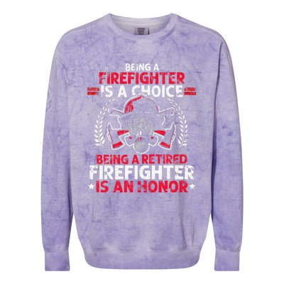 Heroic Fireman Gift Idea Retired Firefighter Colorblast Crewneck Sweatshirt