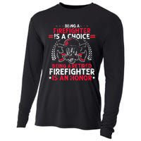 Heroic Fireman Gift Idea Retired Firefighter Cooling Performance Long Sleeve Crew