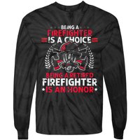 Heroic Fireman Gift Idea Retired Firefighter Tie-Dye Long Sleeve Shirt