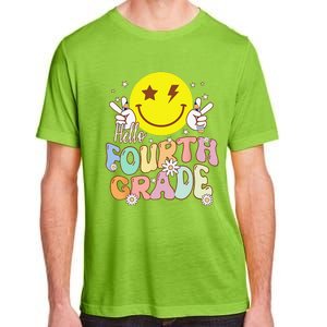 Hello Fourth Grade Funny Smile Face 4th Grade Back To School Adult ChromaSoft Performance T-Shirt