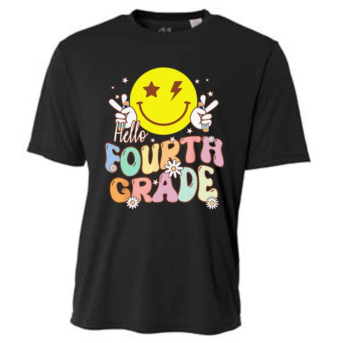 Hello Fourth Grade Funny Smile Face 4th Grade Back To School Cooling Performance Crew T-Shirt