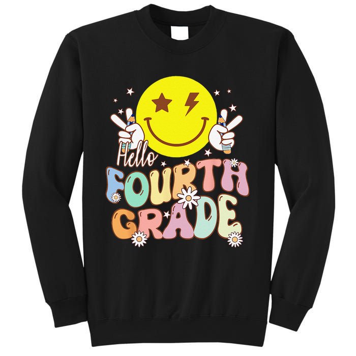 Hello Fourth Grade Funny Smile Face 4th Grade Back To School Sweatshirt