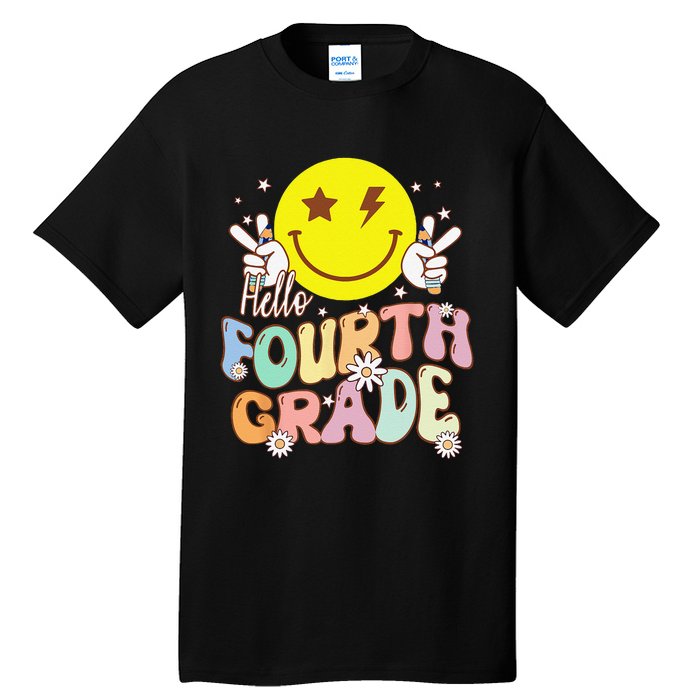 Hello Fourth Grade Funny Smile Face 4th Grade Back To School Tall T-Shirt