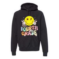 Hello Fourth Grade Funny Smile Face 4th Grade Back To School Premium Hoodie