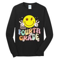 Hello Fourth Grade Funny Smile Face 4th Grade Back To School Tall Long Sleeve T-Shirt