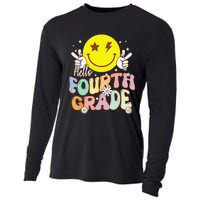 Hello Fourth Grade Funny Smile Face 4th Grade Back To School Cooling Performance Long Sleeve Crew