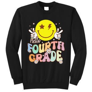 Hello Fourth Grade Funny Smile Face 4th Grade Back To School Tall Sweatshirt