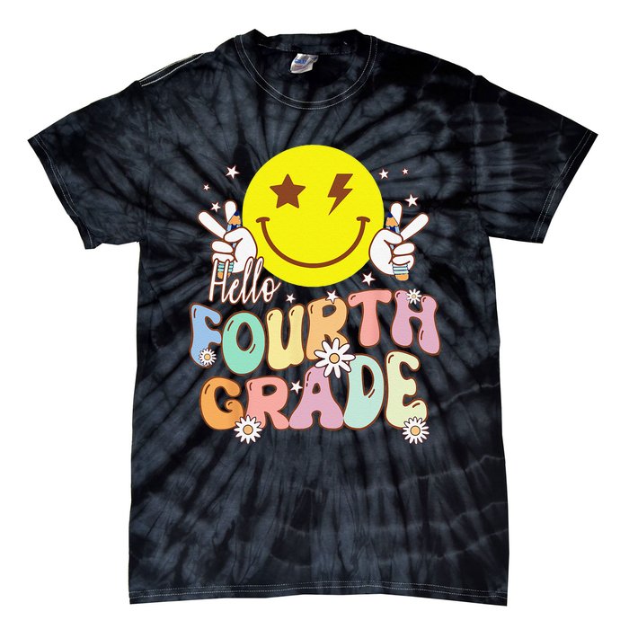 Hello Fourth Grade Funny Smile Face 4th Grade Back To School Tie-Dye T-Shirt