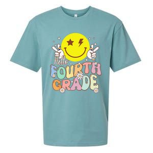 Hello Fourth Grade Funny Smile Face 4th Grade Back To School Sueded Cloud Jersey T-Shirt