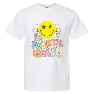 Hello Fourth Grade Funny Smile Face 4th Grade Back To School Garment-Dyed Heavyweight T-Shirt