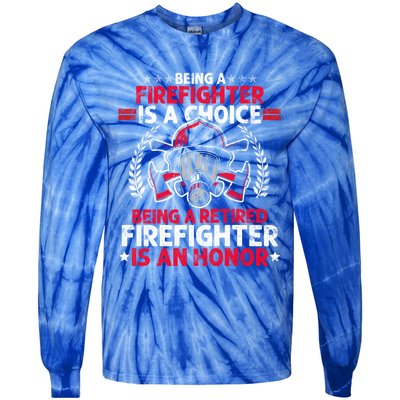 Heroic Fire Gift Idea Retired Firefighter Great Gift Tie-Dye Long Sleeve Shirt