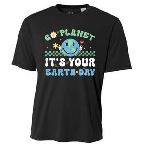 Hippie Face Go Planet Its Your Earth Day Peace Groovy Cooling Performance Crew T-Shirt