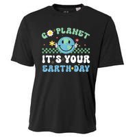 Hippie Face Go Planet Its Your Earth Day Peace Groovy Cooling Performance Crew T-Shirt