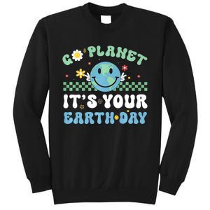 Hippie Face Go Planet Its Your Earth Day Peace Groovy Sweatshirt