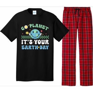 Hippie Face Go Planet Its Your Earth Day Peace Groovy Pajama Set