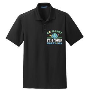 Hippie Face Go Planet Its Your Earth Day Peace Groovy Dry Zone Grid Polo