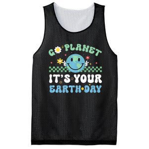 Hippie Face Go Planet Its Your Earth Day Peace Groovy Mesh Reversible Basketball Jersey Tank