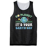 Hippie Face Go Planet Its Your Earth Day Peace Groovy Mesh Reversible Basketball Jersey Tank