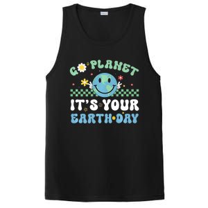 Hippie Face Go Planet Its Your Earth Day Peace Groovy PosiCharge Competitor Tank