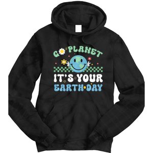 Hippie Face Go Planet Its Your Earth Day Peace Groovy Tie Dye Hoodie