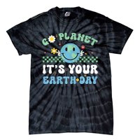 Hippie Face Go Planet Its Your Earth Day Peace Groovy Tie-Dye T-Shirt