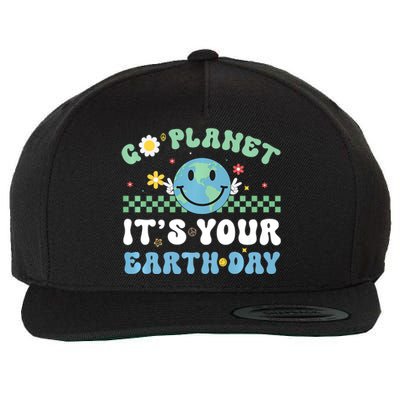 Hippie Face Go Planet Its Your Earth Day Peace Groovy Wool Snapback Cap