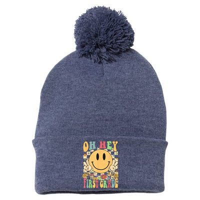 Hello First Grade Teachers Students 1st Grade Back To School Pom Pom 12in Knit Beanie