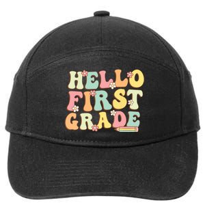 Hello First Grade Team 1st Grade Teacher Girl Back To School. 7-Panel Snapback Hat