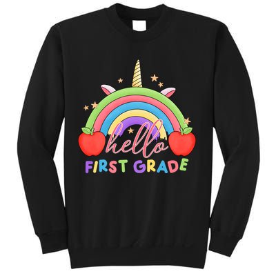 Hello First Grade Rainbow Back To School Sweatshirt