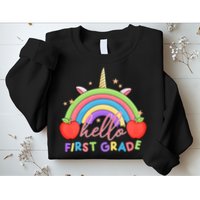 Hello First Grade Rainbow Back To School Sweatshirt