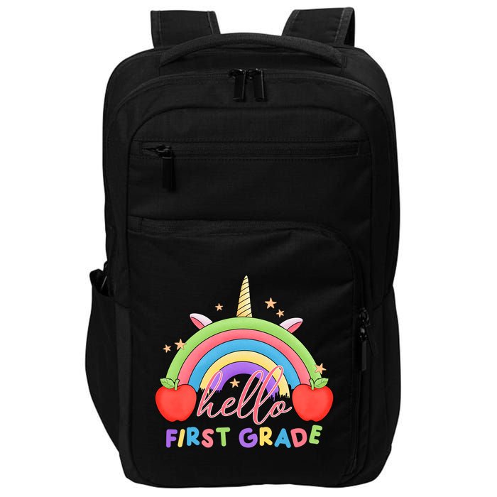Hello First Grade Rainbow Back To School Impact Tech Backpack