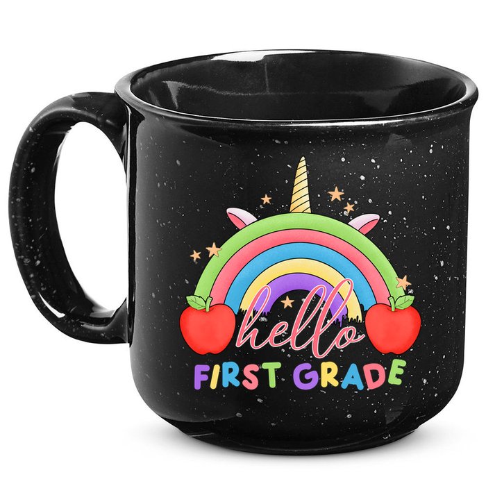 Hello First Grade Rainbow Back To School 15oz Campfire Ceramic Mug