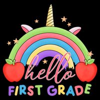 Hello First Grade Rainbow Back To School Drawstring Bag