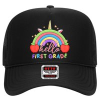 Hello First Grade Rainbow Back To School Trucker Hat