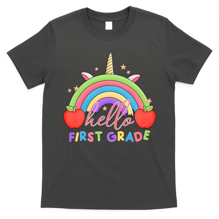 Hello First Grade Rainbow Back To School T-Shirt
