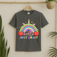 Hello First Grade Rainbow Back To School T-Shirt