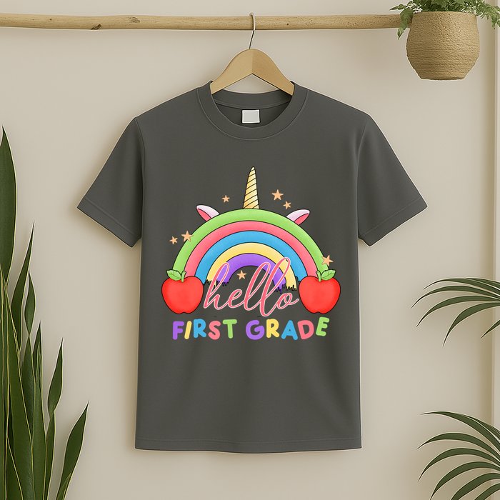 Hello First Grade Rainbow Back To School T-Shirt